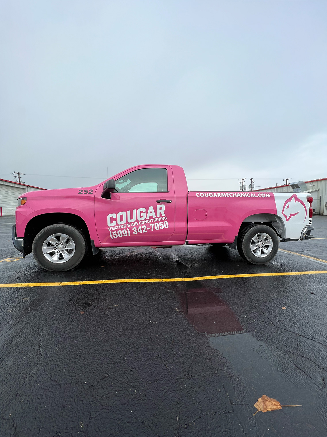 Cougar Pink Truck Wrap